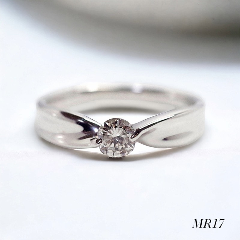 【MR17/Pt900】メモリアルリングMR17 地金：Pt900 (プラチナ） ×ダイヤモンド　～遺骨リング ,完全防水の指輪～