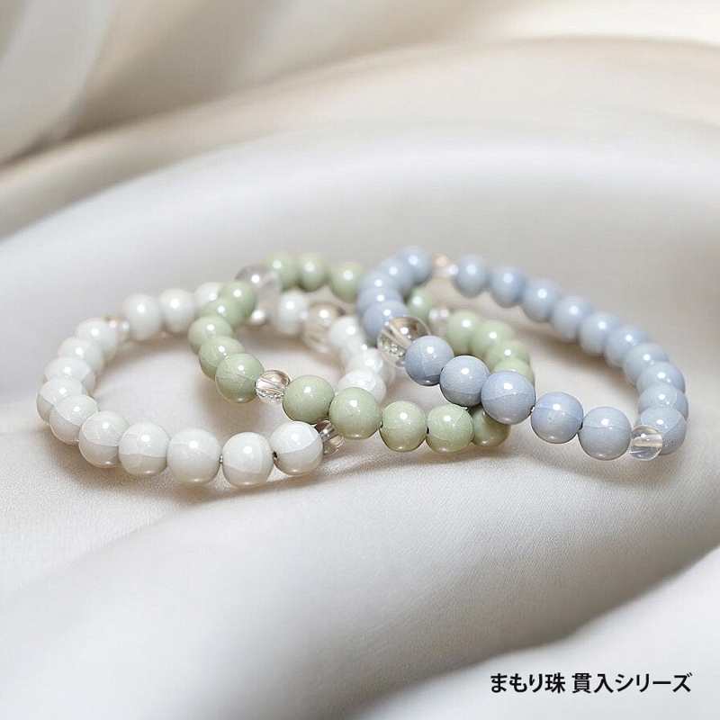 遺骨を練り込んだ珠で作る念珠ブレスレット「まもり珠」 貫入シリーズ
