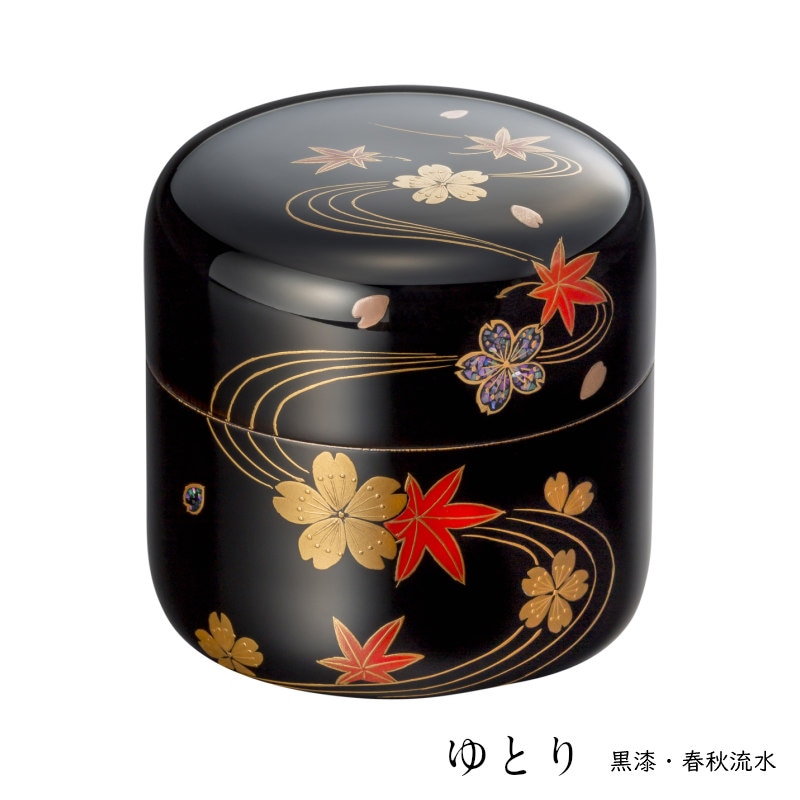 骨壷 全商品一覧,・木製漆塗の骨壷,きわみシリーズ蒔絵 ゆとり ［黒漆