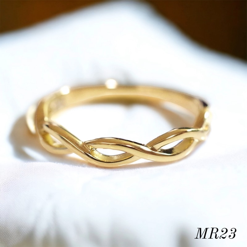【MR23/イエローゴールド】セミオーダーメモリアルリングMR23　素材：K18YG または K10YG　指輪,遺骨リング,完全防水