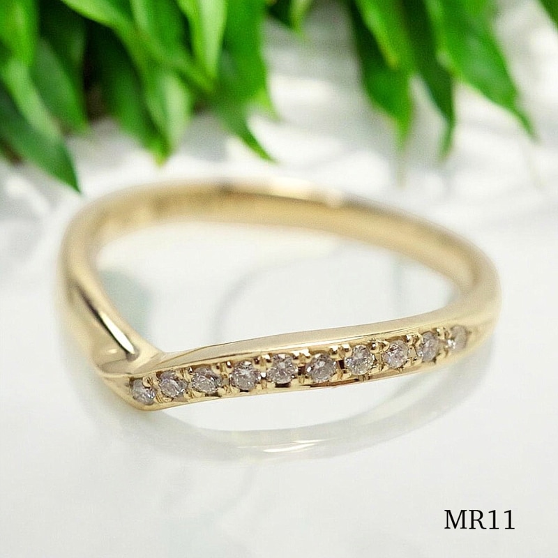 【MR11/YG イエローゴールド】メモリアルリングMR11 K10YGまたはK18YG×ダイヤモンド　～遺骨リング ,完全防水の指輪～