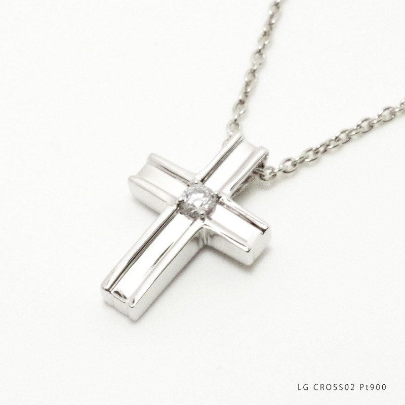 LG CROSS-02 クロス　プラチナ(Pt900) 3mmの誕生石 [遺骨ペンダント・樹脂タイプ完全防水]   ※本店限定取扱商品