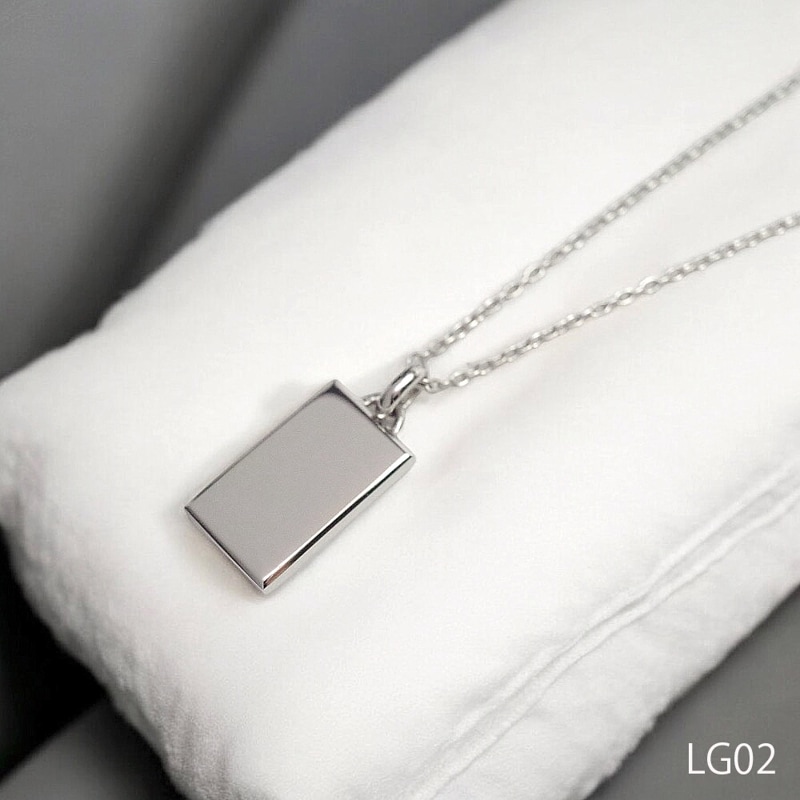 LG02 スクエアプレート　プラチナ(Pt900)  [遺骨ペンダント・樹脂タイプ完全防水]   ※本店限定取扱商品