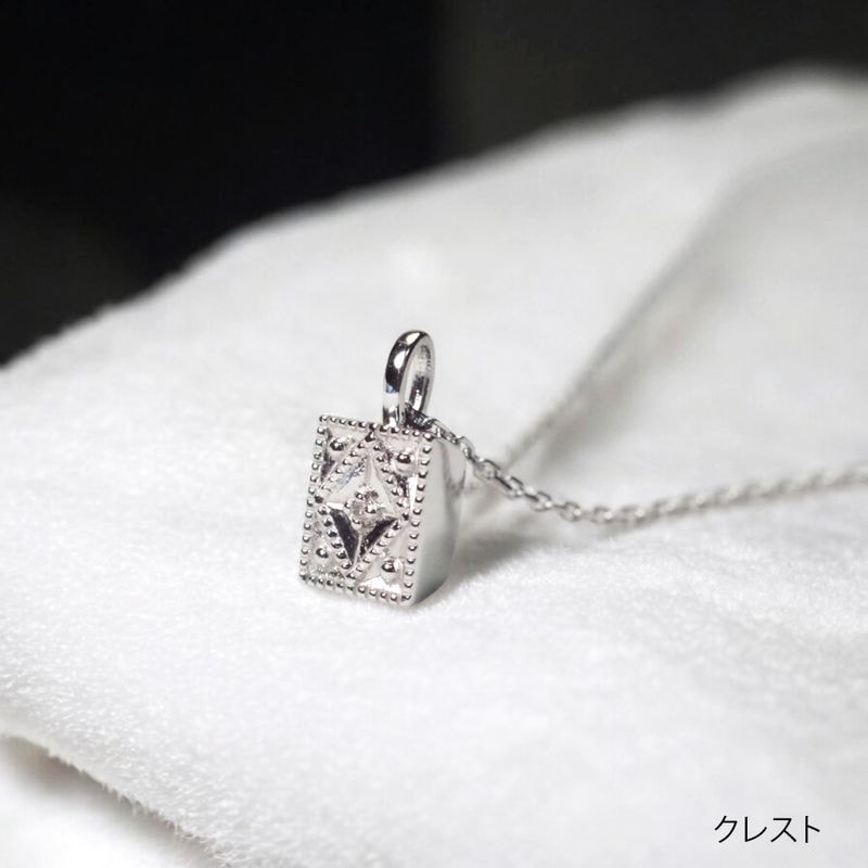 遺骨ペンダント・ソウルジュエリー プチシリーズ クレスト （シルバー925×ダイヤモンド）