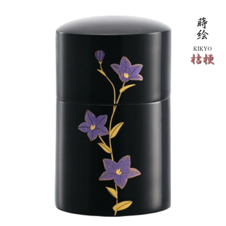 分骨ミニ骨壷(骨壺) 木製本漆 蒔絵　ききょう