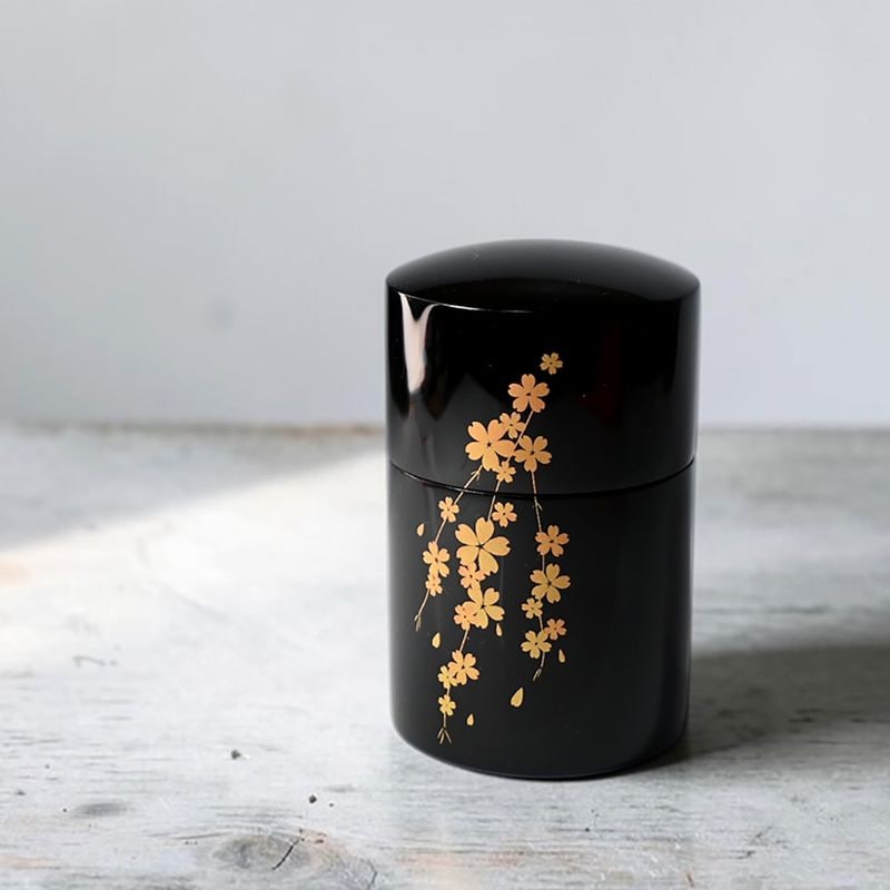 分骨ミニ骨壷(骨壺) 木製本漆 蒔絵 さくら