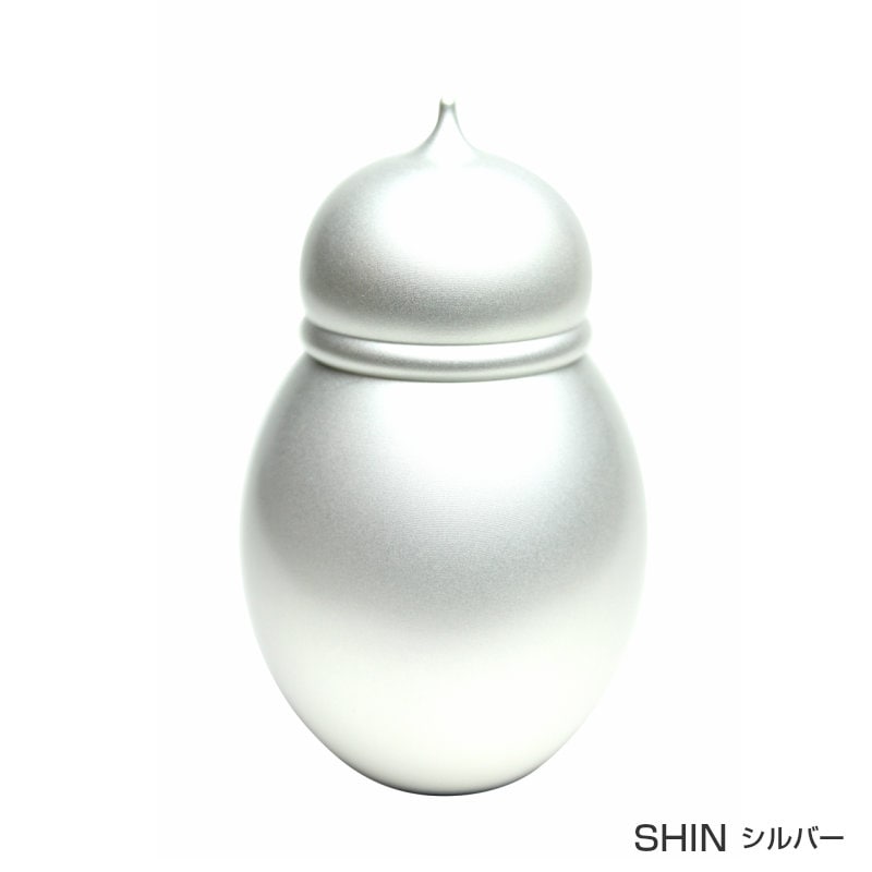 【手元供養】 金属製 ミニ骨壷 SHIN　シルバー  ～安心に高岡仏具 made in japan～