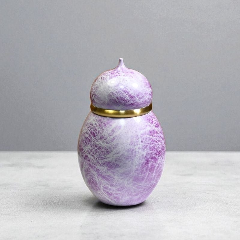 【手元供養】 金属製ミニ骨壷SHIN　スミレ ～安心に高岡仏具 made in japan～