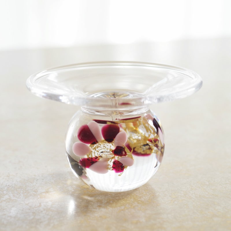 すべての商品職人が吹きガラスでつくるガラスのお香たて 水中花