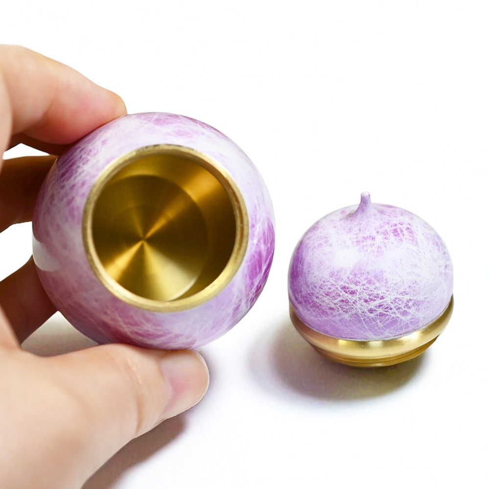 【手元供養】 金属製ミニ骨壷SHIN　スミレ ～安心に高岡仏具 made in japan～