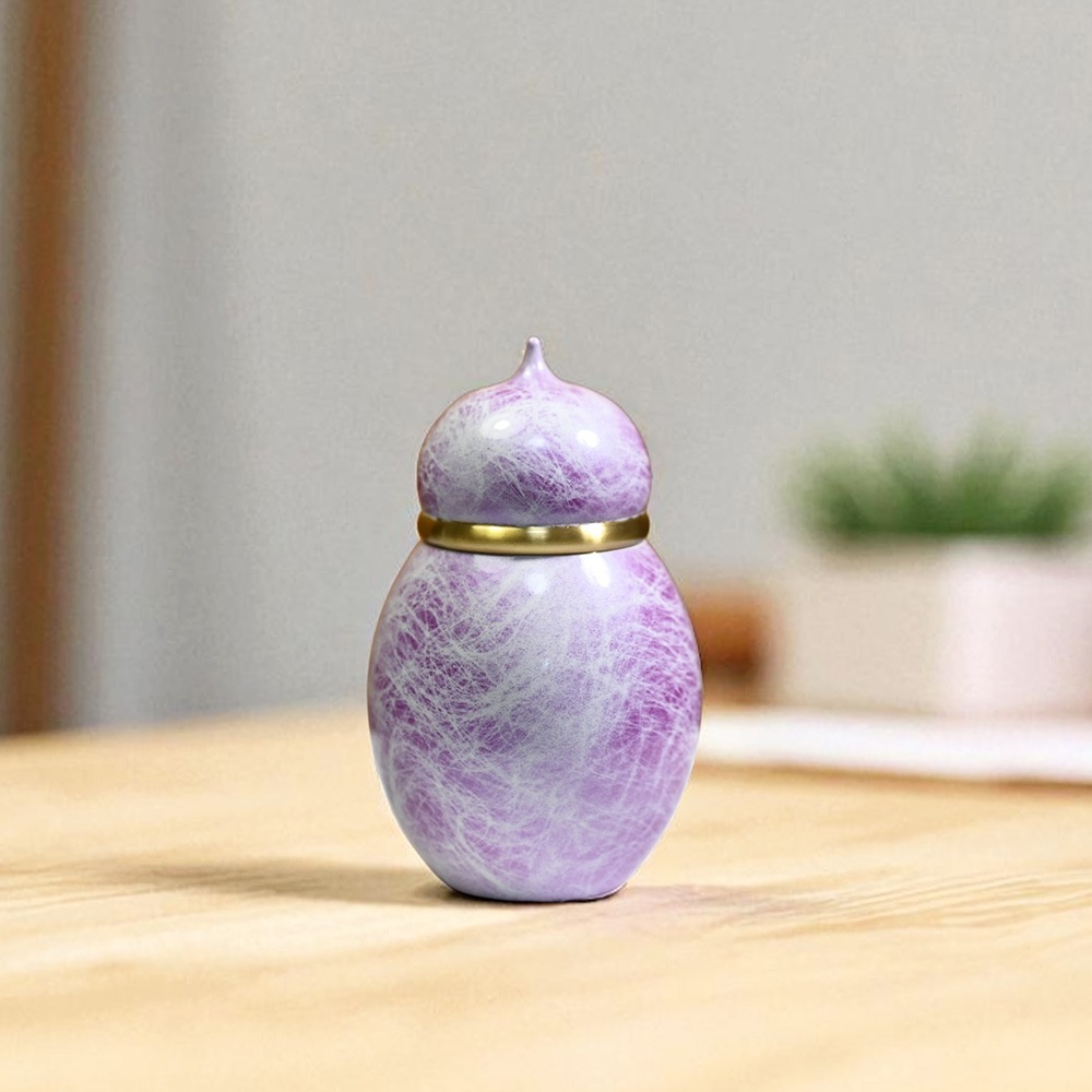 【手元供養】 金属製ミニ骨壷SHIN　スミレ ～安心に高岡仏具 made in japan～