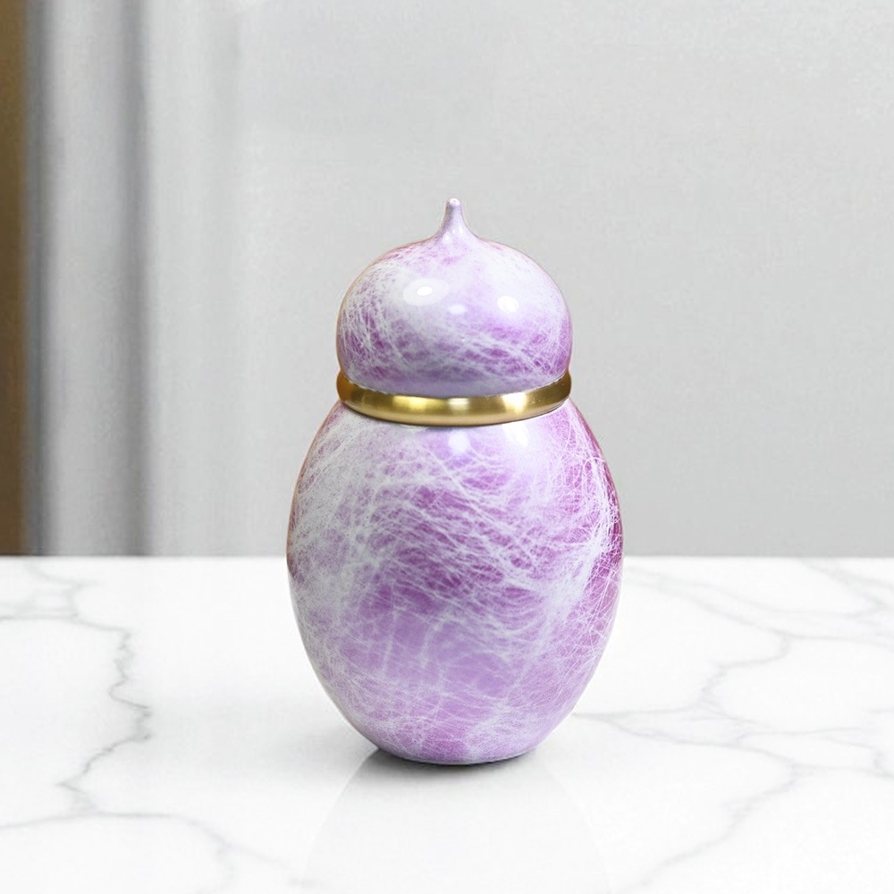 【手元供養】 金属製ミニ骨壷SHIN　スミレ ～安心に高岡仏具 made in japan～