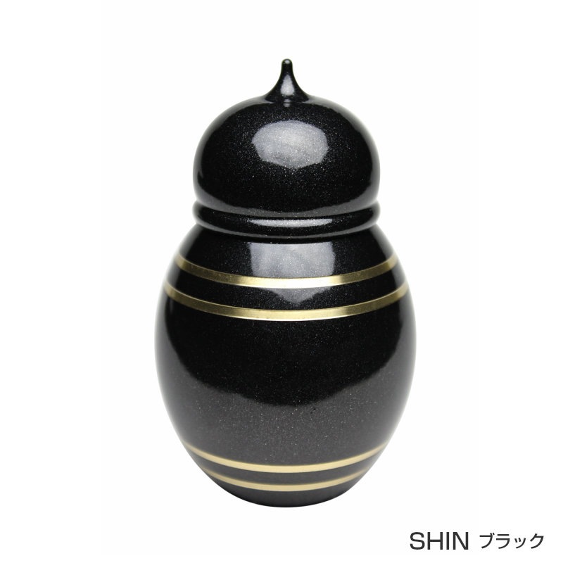 【手元供養】 金属製ミニ骨壷SHIN　ブラック ～安心に高岡仏具 made in japan～