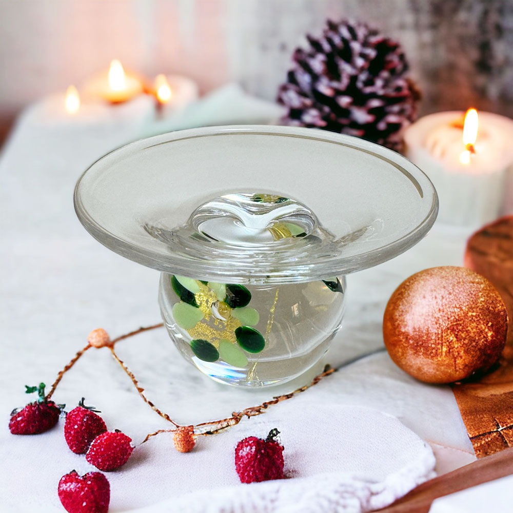 すべての商品職人が吹きガラスでつくるガラスのお香たて 水中花