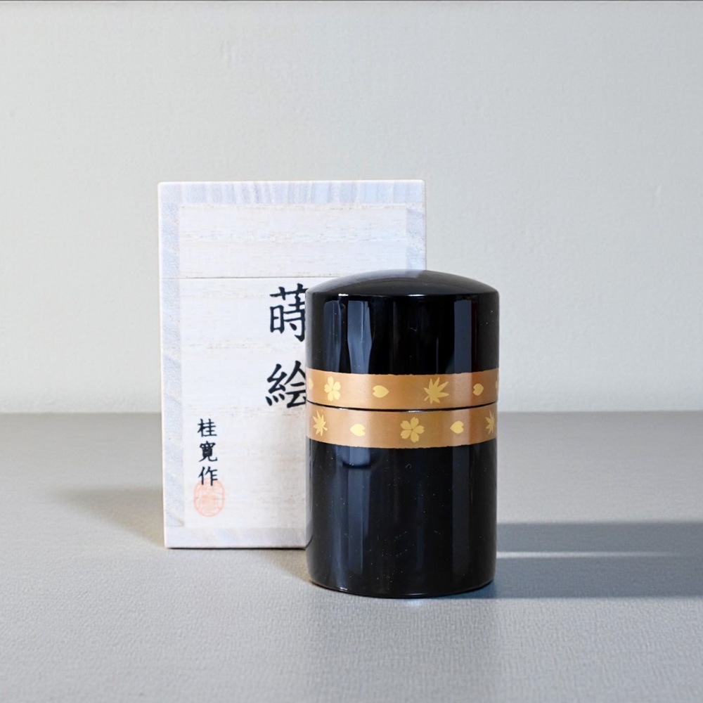 分骨ミニ骨壷(骨壺) 木製本漆 蒔絵 帯春秋
