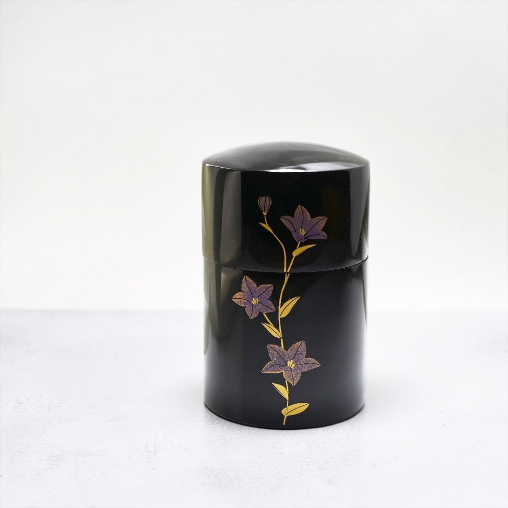 分骨ミニ骨壷(骨壺) 木製本漆 蒔絵　ききょう