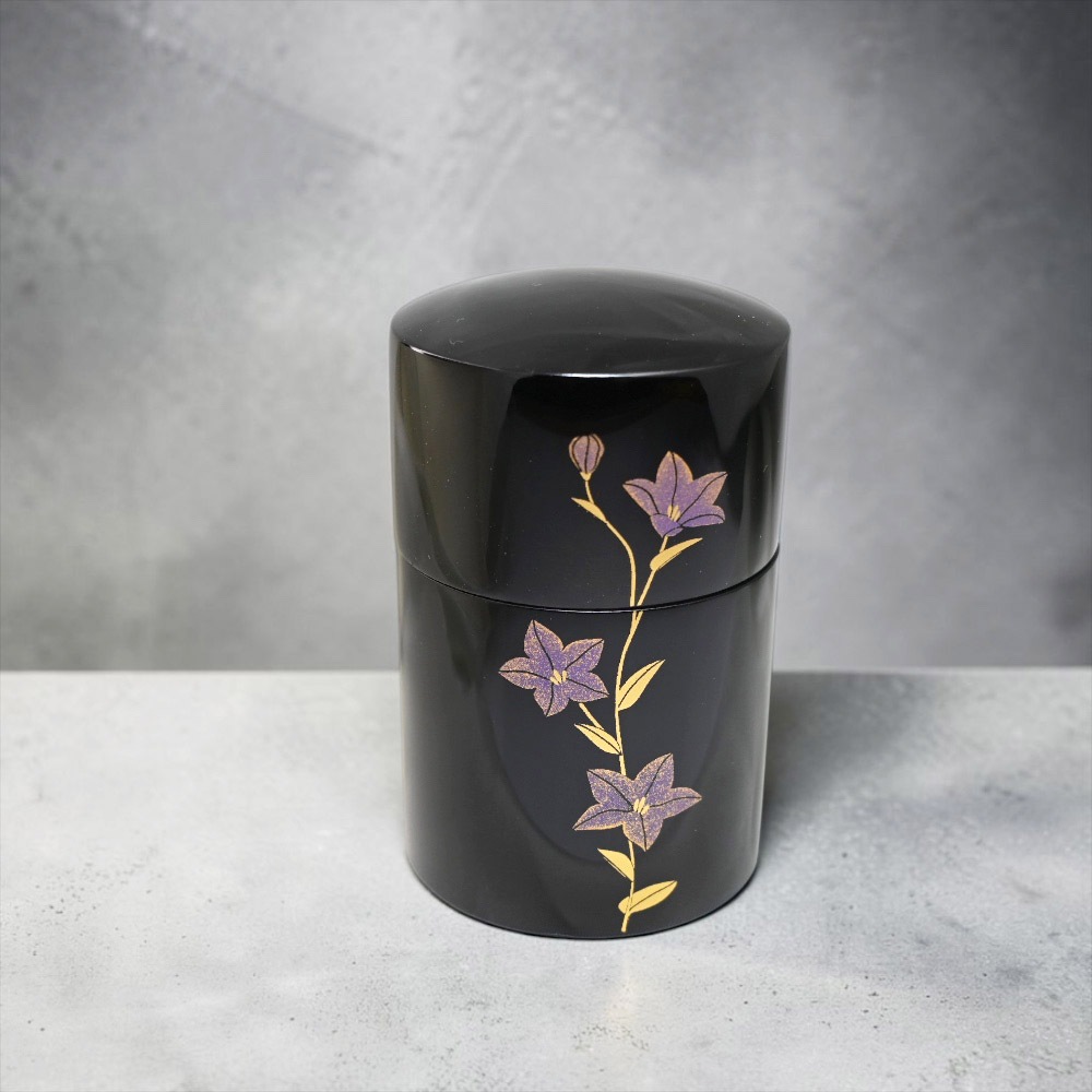 分骨ミニ骨壷(骨壺) 木製本漆 蒔絵　ききょう