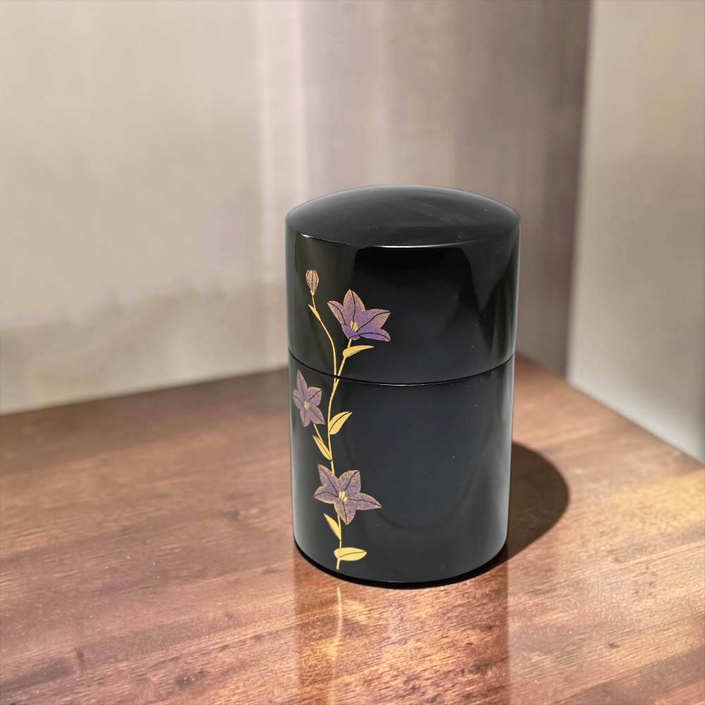分骨ミニ骨壷(骨壺) 木製本漆 蒔絵　ききょう