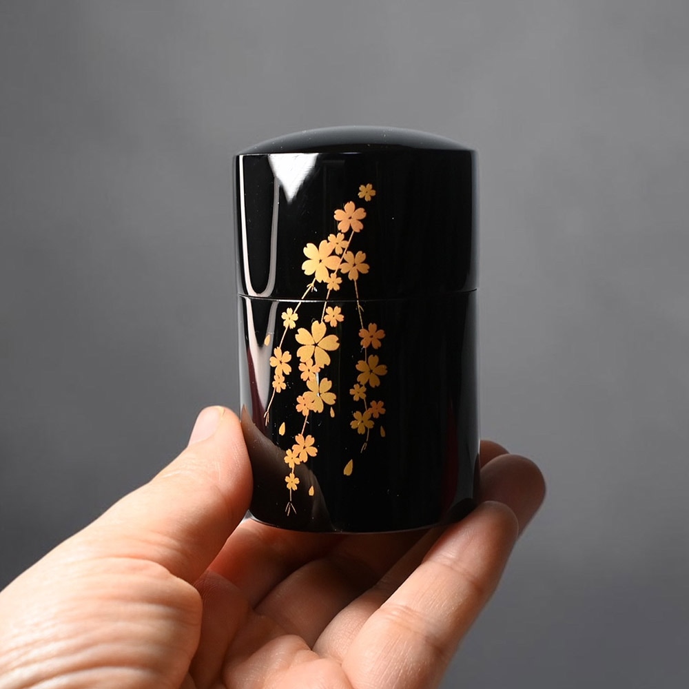 分骨ミニ骨壷(骨壺) 木製本漆 蒔絵 さくら