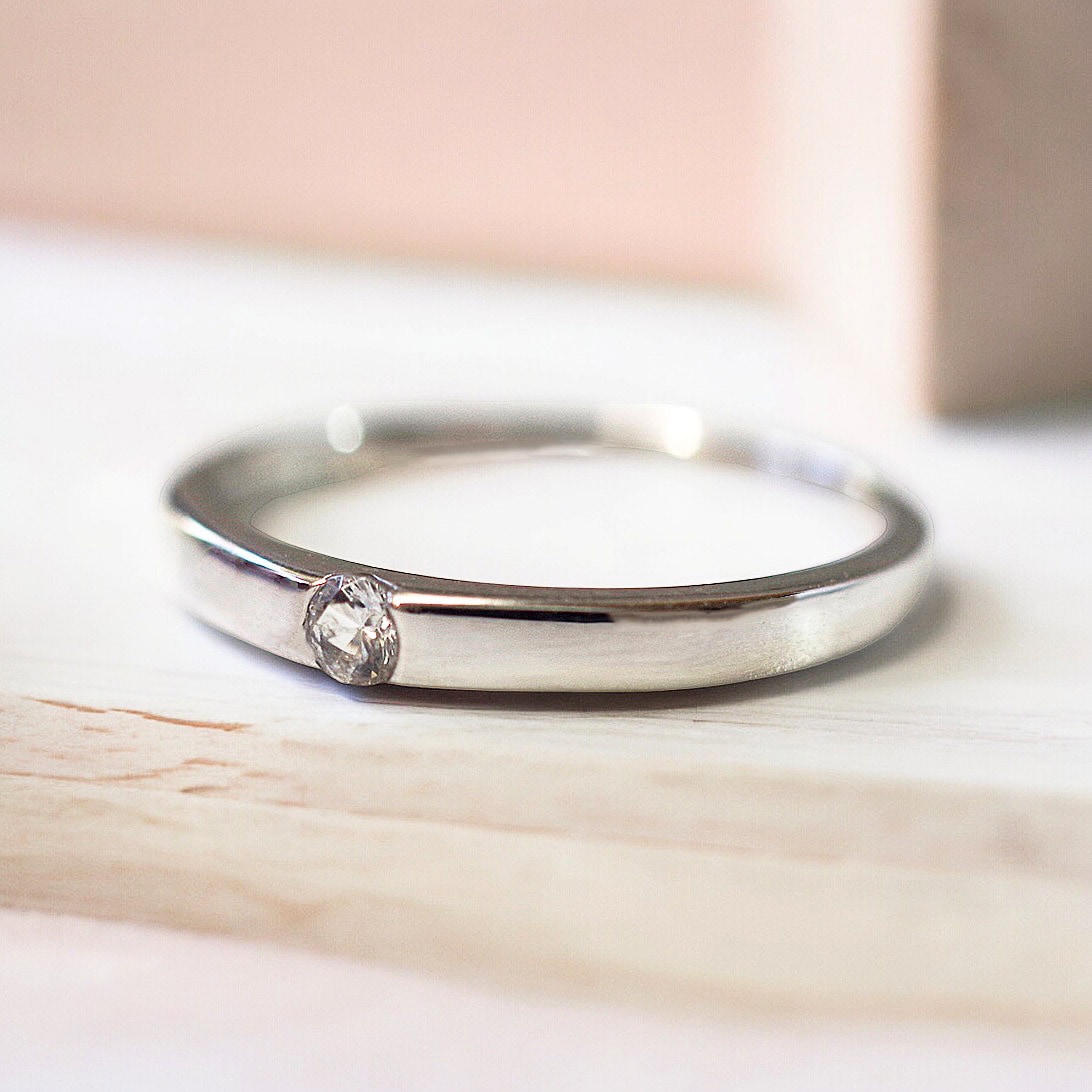 遺骨リング・メモリアルリング,遺骨リング：ホワイトゴールド製