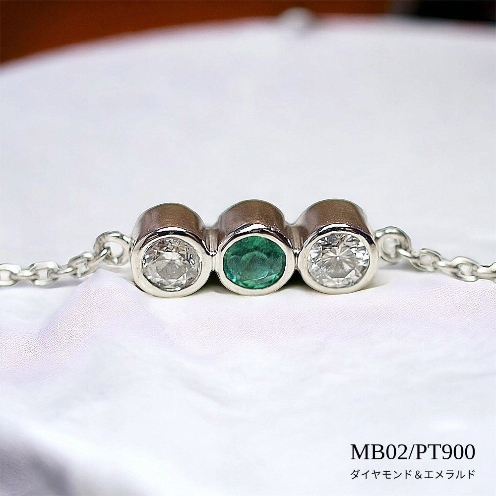 ��MB02/Pt900�ۥ��ꥢ��֥쥹��å� �����ɿ�����������奨�꡼ �ץ���ʡ�������3mm�ߣ���