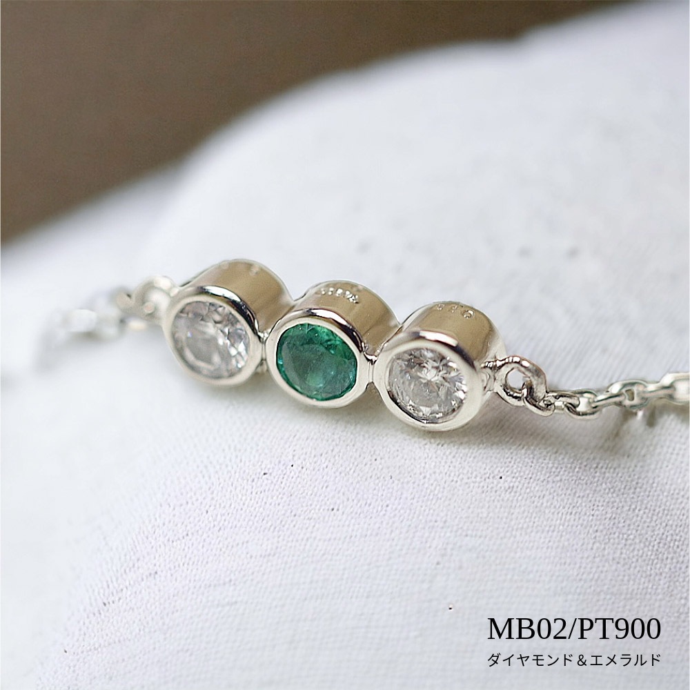 ��MB02/Pt900�ۥ��ꥢ��֥쥹��å� �����ɿ�����������奨�꡼ �ץ���ʡ�������3mm�ߣ���