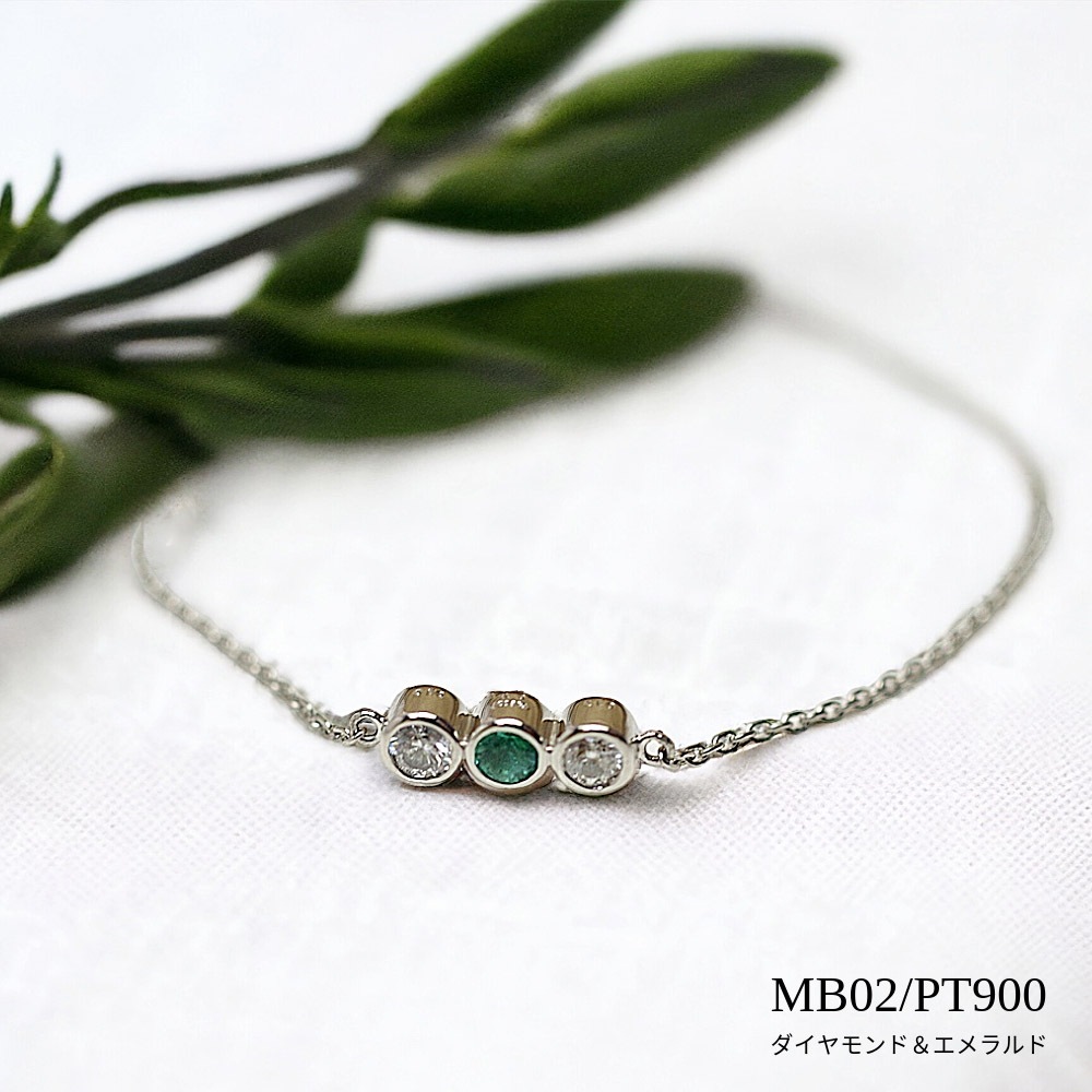 ��MB02/Pt900�ۥ��ꥢ��֥쥹��å� �����ɿ�����������奨�꡼ �ץ���ʡ�������3mm�ߣ���