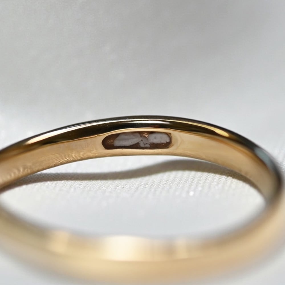 遺骨リング・メモリアルリング,遺骨リング：イエローゴールド製