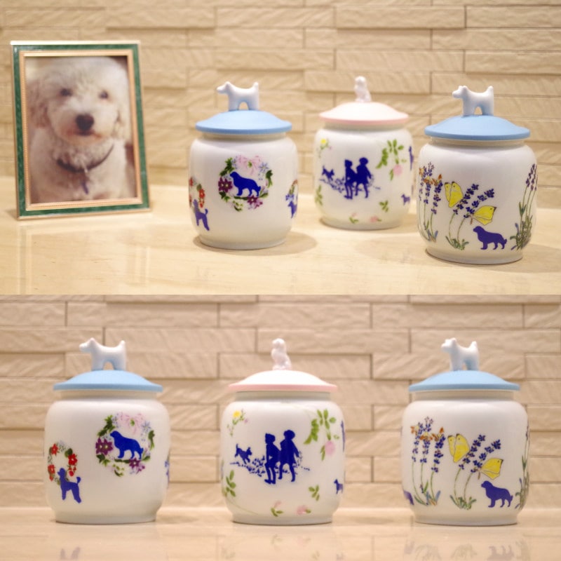 すべての商品愛犬用3寸 名入シール・蓋固定材付属 ペット骨壷 [DOG 花