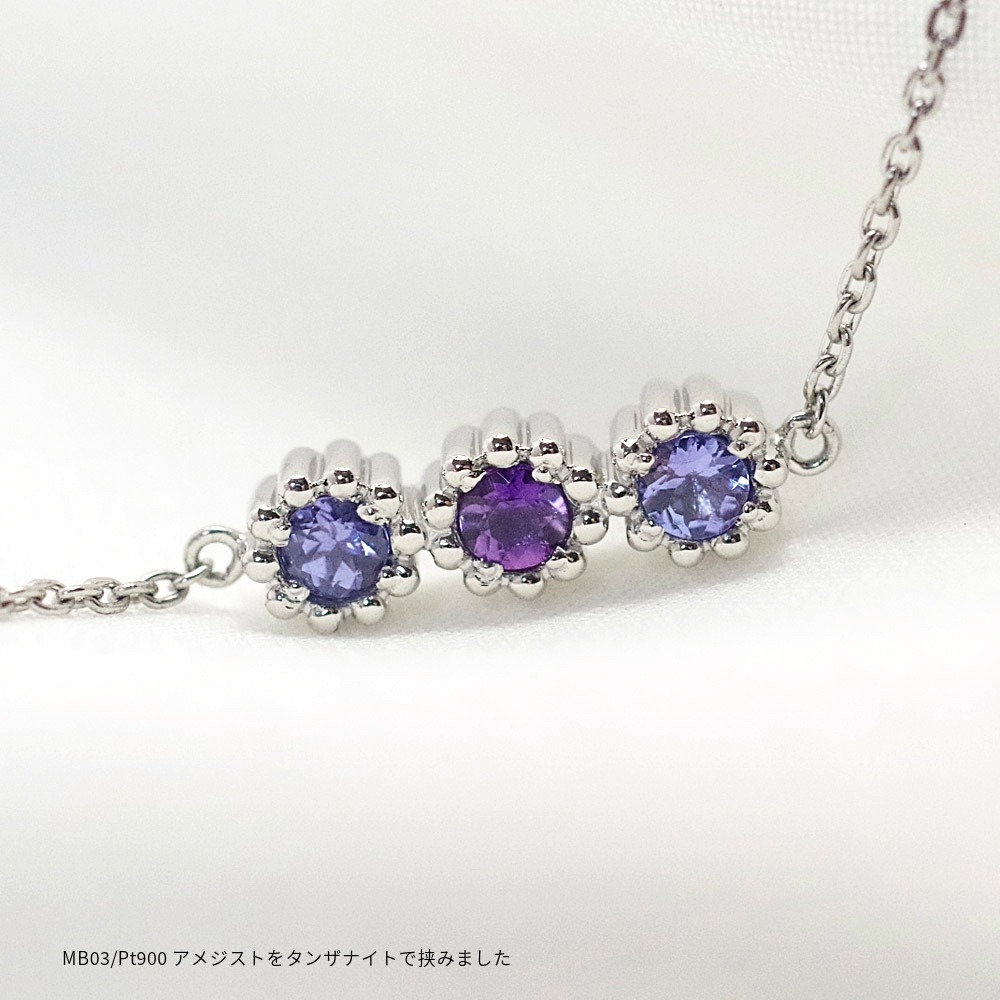 ��MB03/Pt900�ۥ��ꥢ��֥쥹��å� �����ɿ�����������奨�꡼ �ץ���ʡ�������3mm�ߣ���