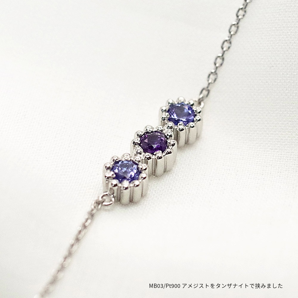 ��MB03/Pt900�ۥ��ꥢ��֥쥹��å� �����ɿ�����������奨�꡼ �ץ���ʡ�������3mm�ߣ���