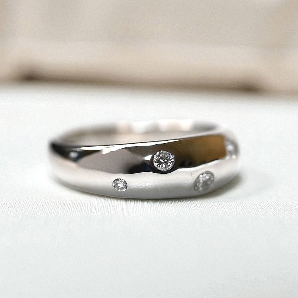 遺骨リング・メモリアルリング,遺骨リング：ホワイトゴールド製