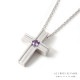 LG CROSS-02 クロス　K18YG (K18PGも可) 3mmの誕生石 [遺骨ペンダント・樹脂タイプ完全防水]   ※本店限定取扱商品