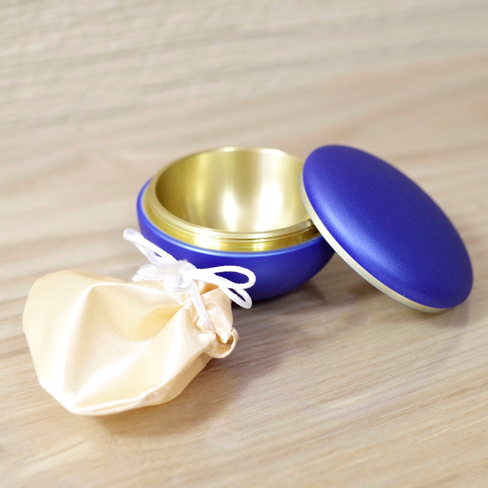 made in japan 金属製のミニ骨壷 わかな ～瑠璃～