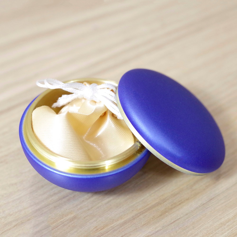 made in japan 金属製のミニ骨壷 わかな ～瑠璃～
