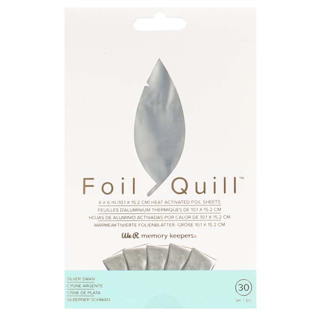 WRMK-660668 Foil Quill Foil Sheets 4 x 6 Inch Sheets - Silver Swan (30 Piece)