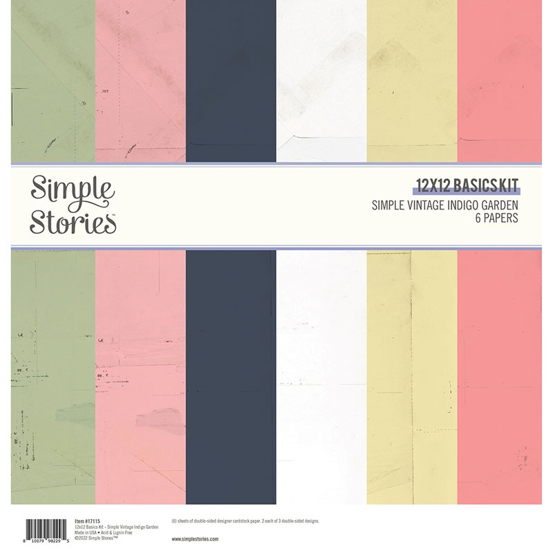 ��50%OFF SALE��SS-17115 Simple Vintage Indigo Garden - 12x12 Basics Kit