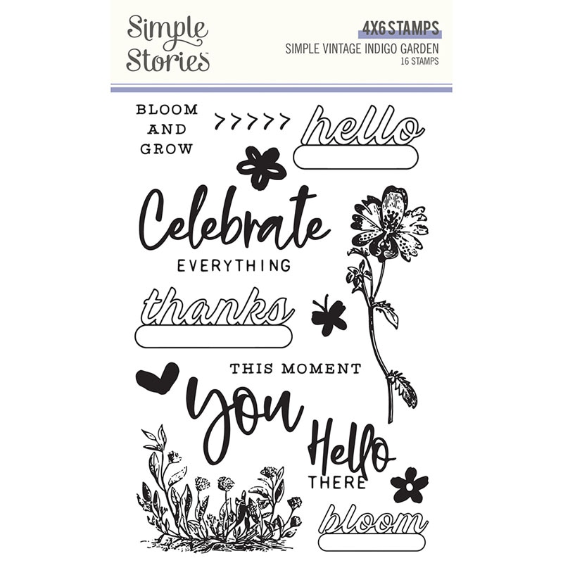 ��50%OFF SALE��SS-17120 Simple Vintage Indigo Garden - Stamps