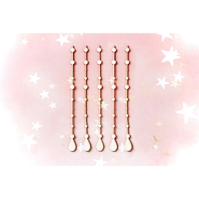 MP-61130  Chipboard Embellishment Rain Drops 2 / 5pcs