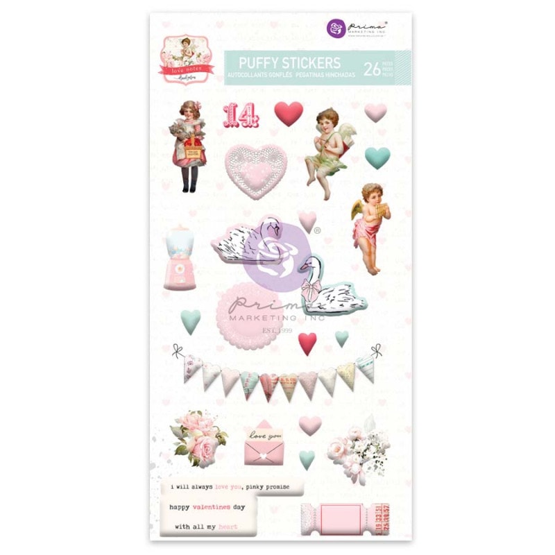 50%OFF SALEPR-999414 Love Notes Collection Puffy Stickers