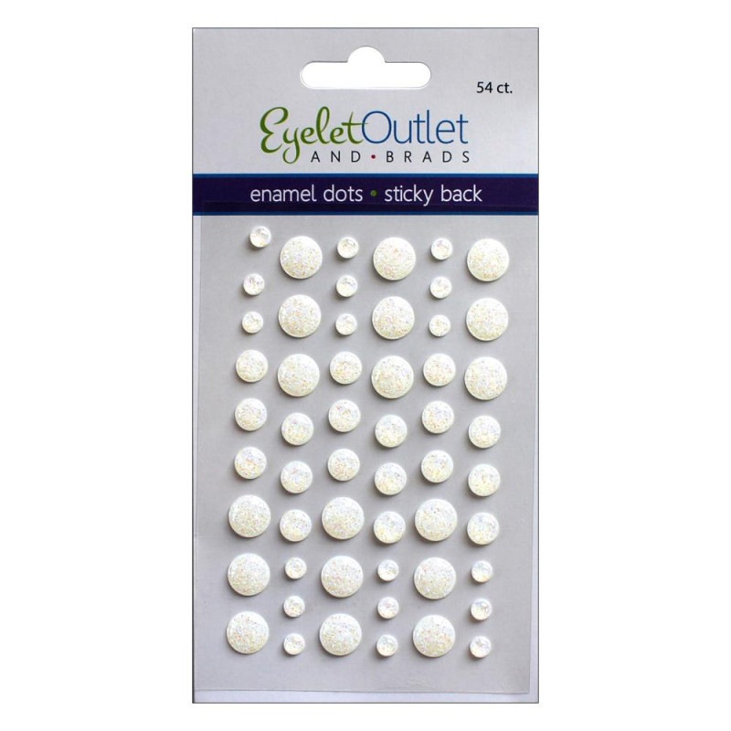 MC-EN54-E18A Enamel Dots Glitter White