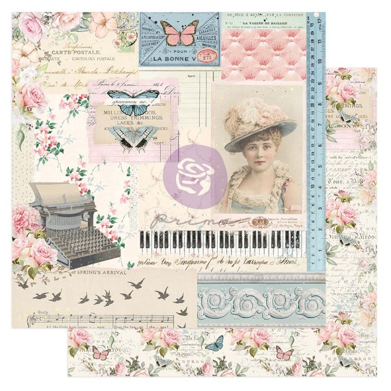 ��50%OFF��PR-999681 French Blue Collection 12x12 Sheet - Beautiful Melody  B-13-14