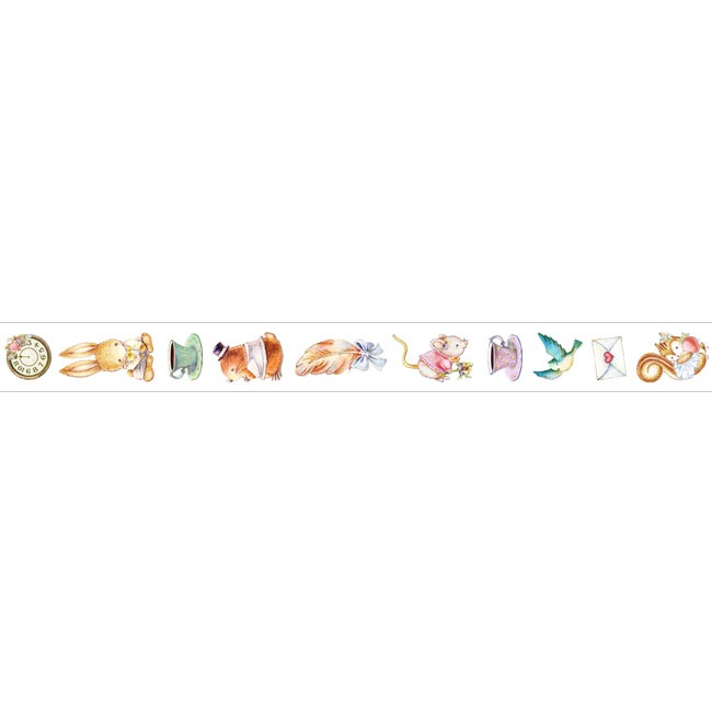 MP-60014 Washi Tape Forest Friends characters 15mm x 10m
