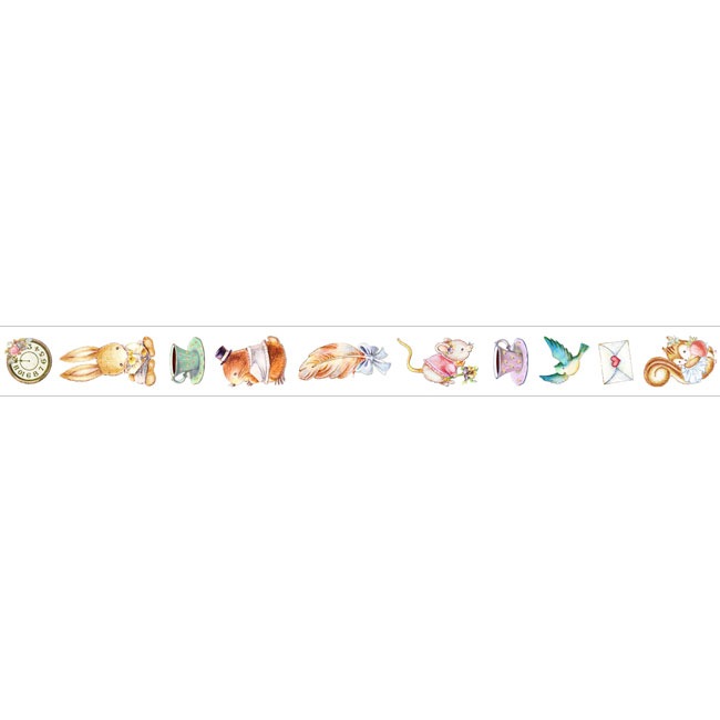 MP-60014 Washi Tape Forest Friends characters 15mm x 10m