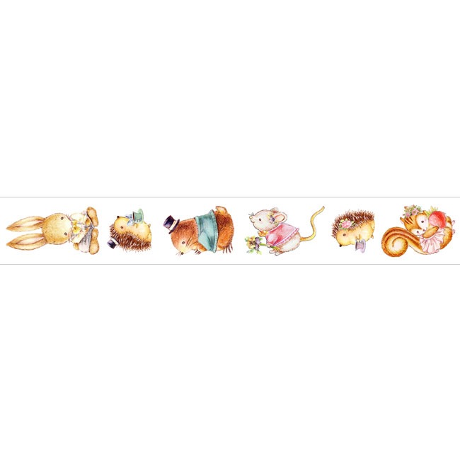 MP-60015 Washi Tape Forest Friends characters 25mm x 10m