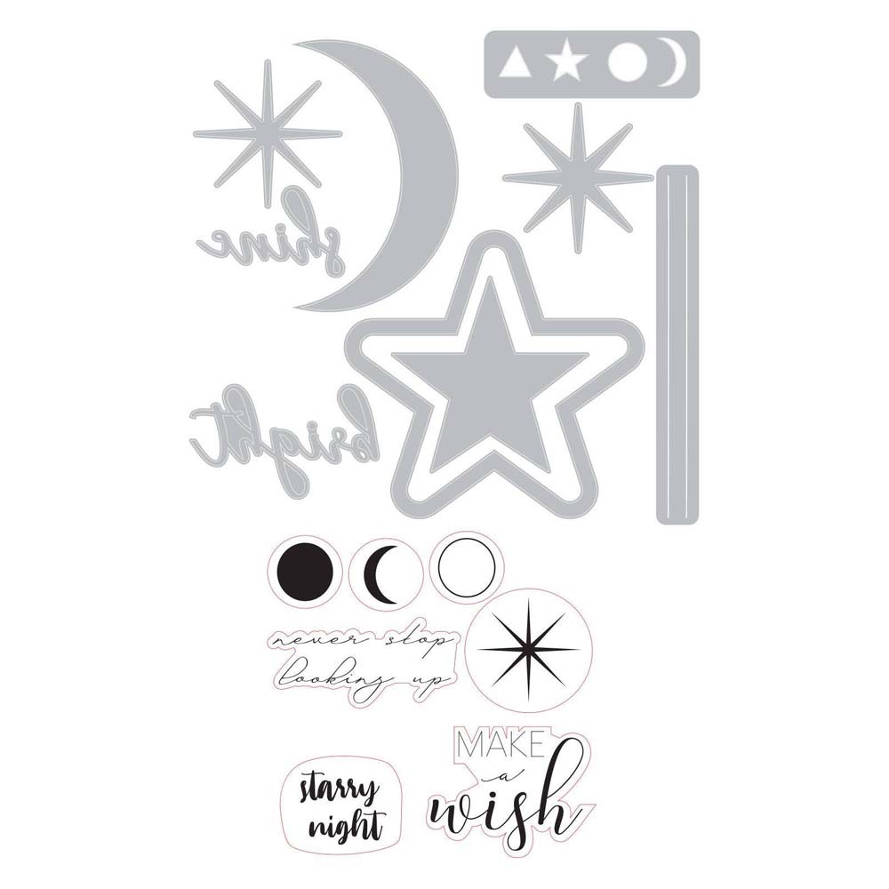 50%OFF Sizzix-664480 Framelits Die Set 9PK w/Stamps