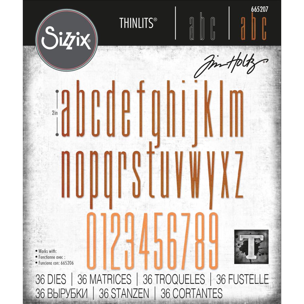 50%OFF Sizzix-665207 Alphanumeric Stretch Lower & Numbers by Tim Holtz