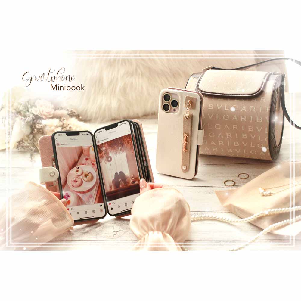 ޤʪSmartphone Minibook Leather White/Ivory-åȸꥪꥸʥڡѡåץܡɡ쥯ȥ٥դ-