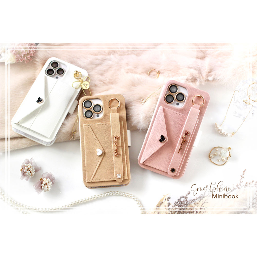 ޤʪSmartphone Minibook Leather White/Ivory-åȸꥪꥸʥڡѡåץܡɡ쥯ȥ٥դ-