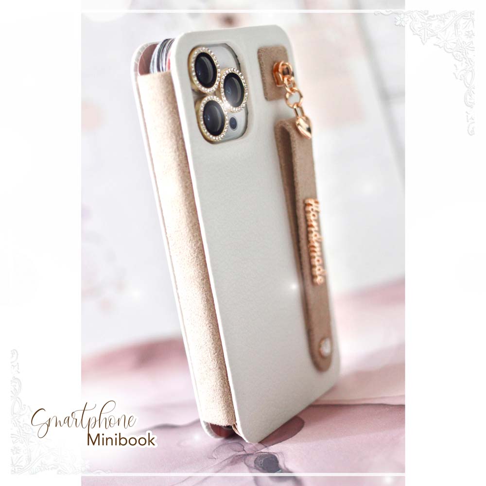 ޤʪSmartphone Minibook Leather White/Ivory-åȸꥪꥸʥڡѡåץܡɡ쥯ȥ٥դ-